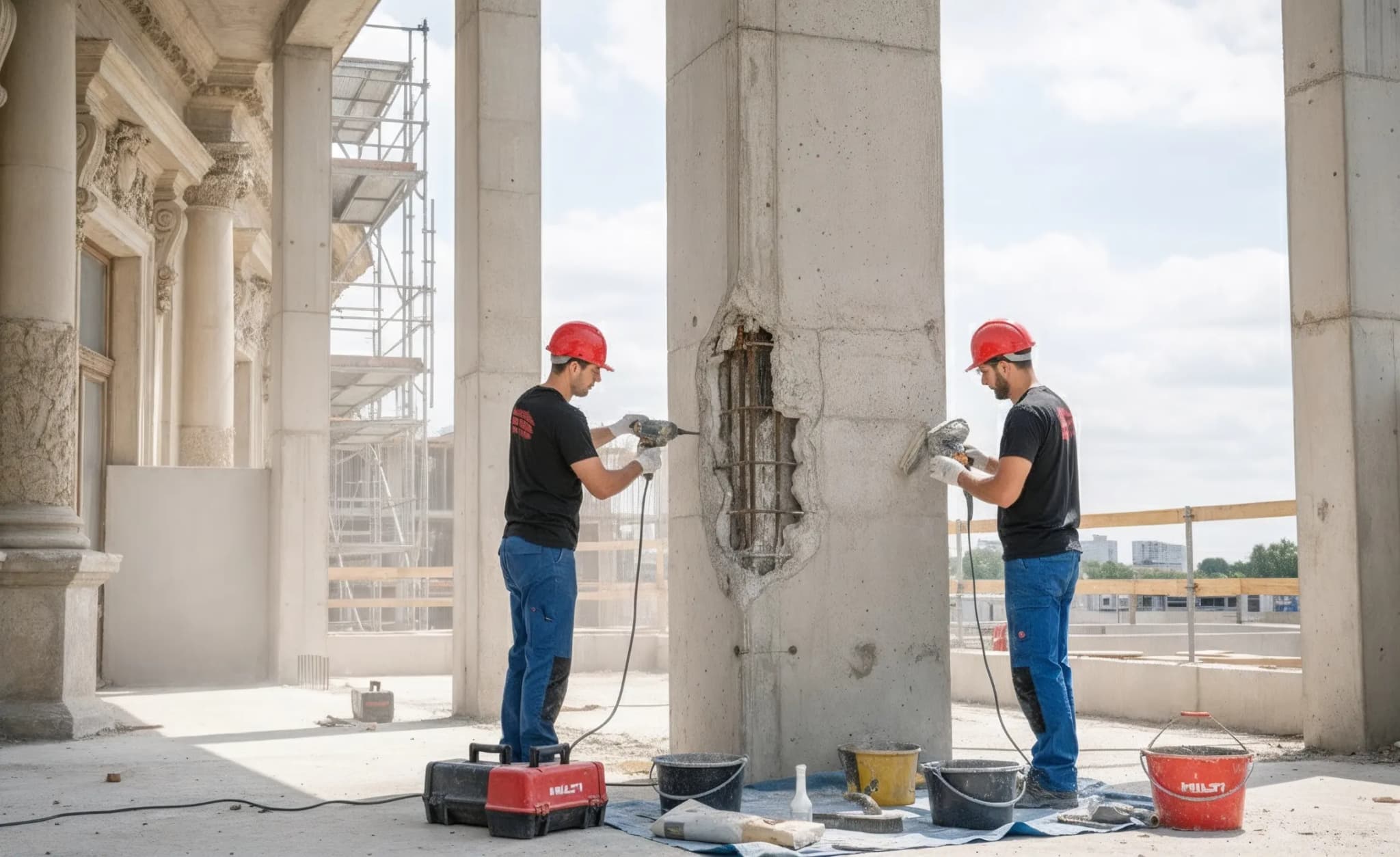 Detailaufnahme Betoninstandsetzung